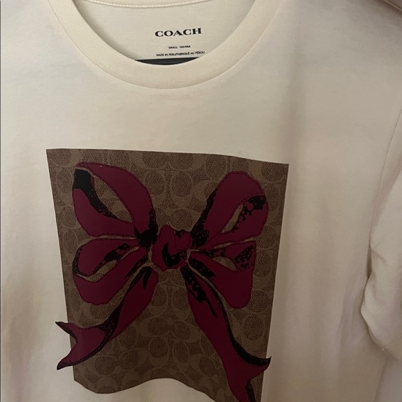 COACH signature square bow t-shirt Sz S NWT - Picture 5 of 6